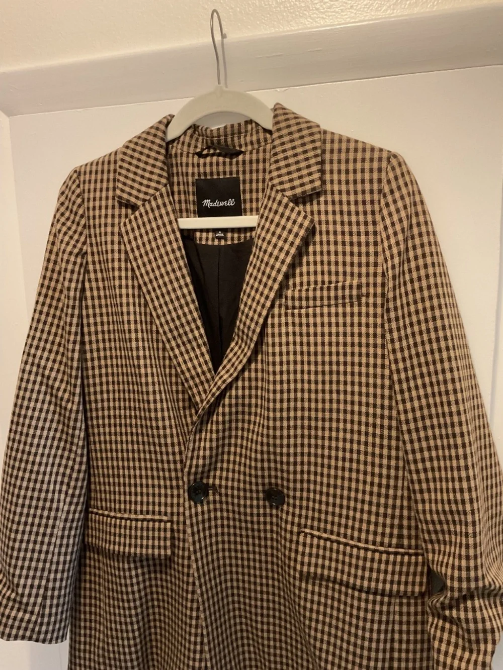 Madewell, Brown and Camel Checkered Blazer, Size Small